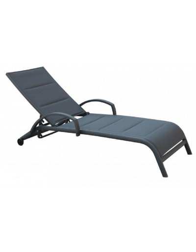 Malaga sunbed with anthracite wheels and armrests