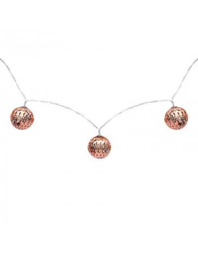 10 Battery-Operated Copper LED Spheres