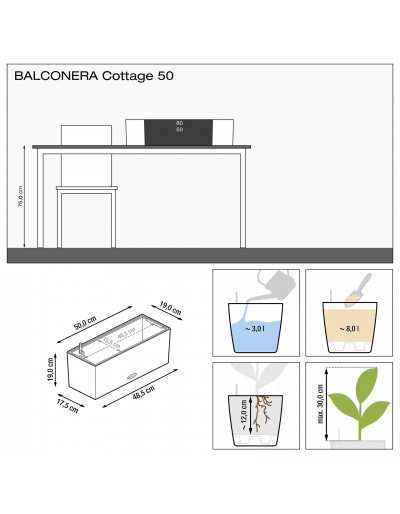 Balconera Cottage 50cm bianco misure