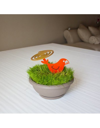 Mosquito coil holder parrot pot version